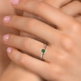 thumbnail image 4 of Gem Stone King 925 Silver and 10K Rose Gold Green Nano Emerald Engagement Ring for Women | 0.30 Cttw | Round 4MM | Gemstone May Birthstone | Size 9, 4 of 6