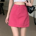 thumbnail image 2 of Cute Skirts for Women Casual Midi Skirt High Waist Solid A Line Flowy Skirt Spring Summer Fall Red XXXL, 2 of 7