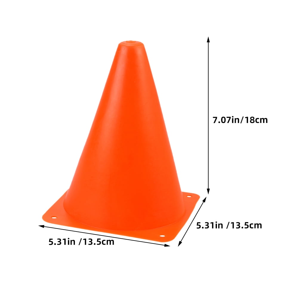 ETHZZLE 16Pcs Plastic Agility Cones Orange for Outdoor Sports Practice and Games
