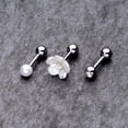 thumbnail image 2 of Body Candy 3Pc 16G Womens 316L Stainless Steel White Flower Cartilage Earring Helix Tragus Jewelry Set 1/4", 2 of 3
