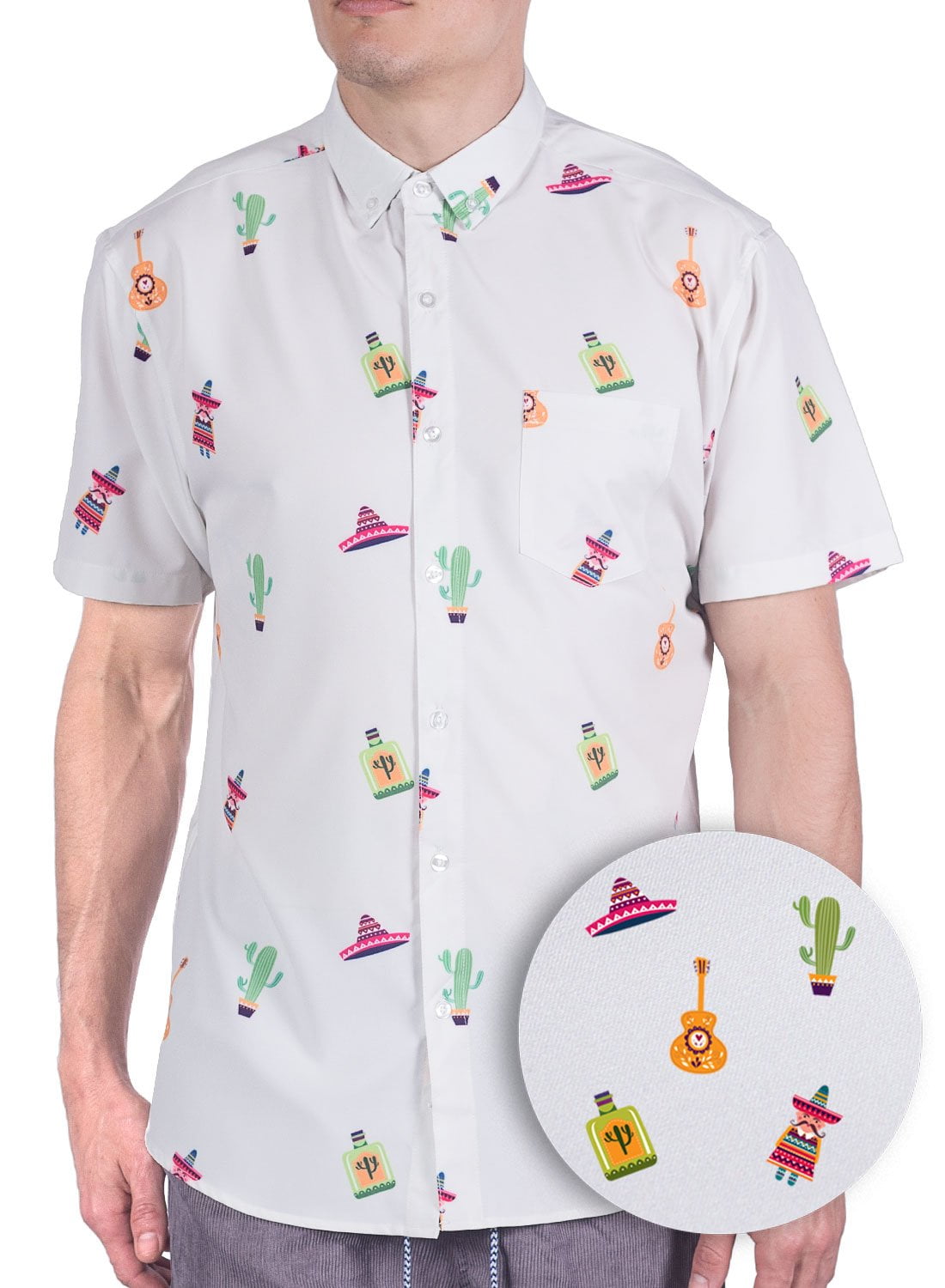 Visive Hawaiian Shirt for Men and Big Mens Short Sleeve Button Down 4XL Size S 