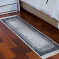thumbnail image 5 of Ottomanson Machine Washable Cotton 2x5 Flatweave Runner Rug for Bedroom, 20" x 59", Off White/Black Greek Key/Border, 5 of 10