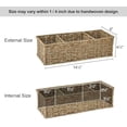 thumbnail image 3 of Wicker Toilet Basket Tank Topper, Toilet Paper Basket for Back of Toilet Tank Top, 3-Section Storage Baskets for Shelves, 2-Pack, 3 of 7