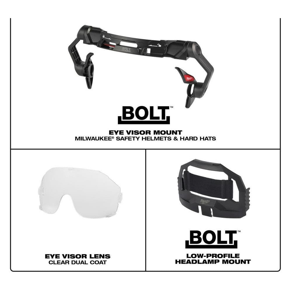Milwaukee 48-73-1410 Clear Dual Coat Lens Eye Visor, Black/White
