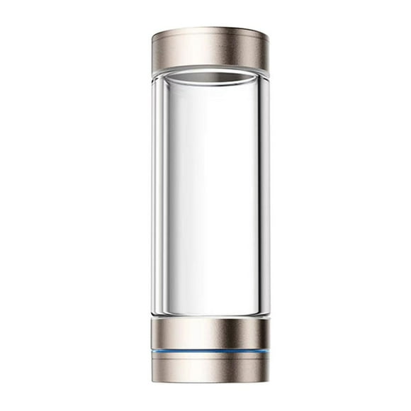COM1950s Hydrogen Water Cup, Portable Electrolysis Water Bottle with Smart Hydrogen Production, High Concentration Hydrogen Rich Water for Daily Use, Durable Glass and Aluminum Design