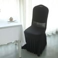 thumbnail image 6 of Efavormart Black 1-Piece Stretch Fitted Ruffle Pleated Skirt Banquet Chair Cover, 6 of 10