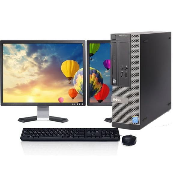 Restored PC- Dell Desktop/SFF 3020 Intel i5 3.2GHz 3rd gen 8GB RAM 256GB SSD Win 10 Pro Dual 22 LCD km - WIFI (Refurbished)