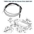 thumbnail image 4 of Car Rear Parking Emergency Brake Cable 74880--A01 for 2006-2011 Luggage Compartment Cable 74880SNAA01, 4 of 5