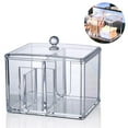 thumbnail image 1 of Distributeur de Distributeurs de Cotons, Rangement pour Boules et Cotons-Tiges avec Couvercle, Organisateur Rond en Acrylique Transparent, Style 1, 1 of 9