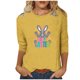 thumbnail image 1 of Mujeres 3/4 Manga Tops Impresión Casual Cuello Redondo Camiseta Top Blusa, Poliéster Toda la Temporada, 1 of 4