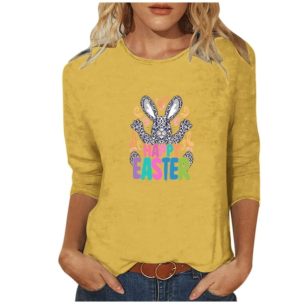 Mujeres 3/4 Manga Tops Impresión Casual Cuello Redondo Camiseta Top Blusa, Poliéster Toda la Temporada