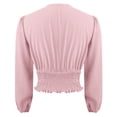 thumbnail image 7 of Long Sleeve Shirts For Women Waistline V Neck Sleeve Sleeve Solid Color Ruffled T Top Womens Long Sleeve Tops, 7 of 7