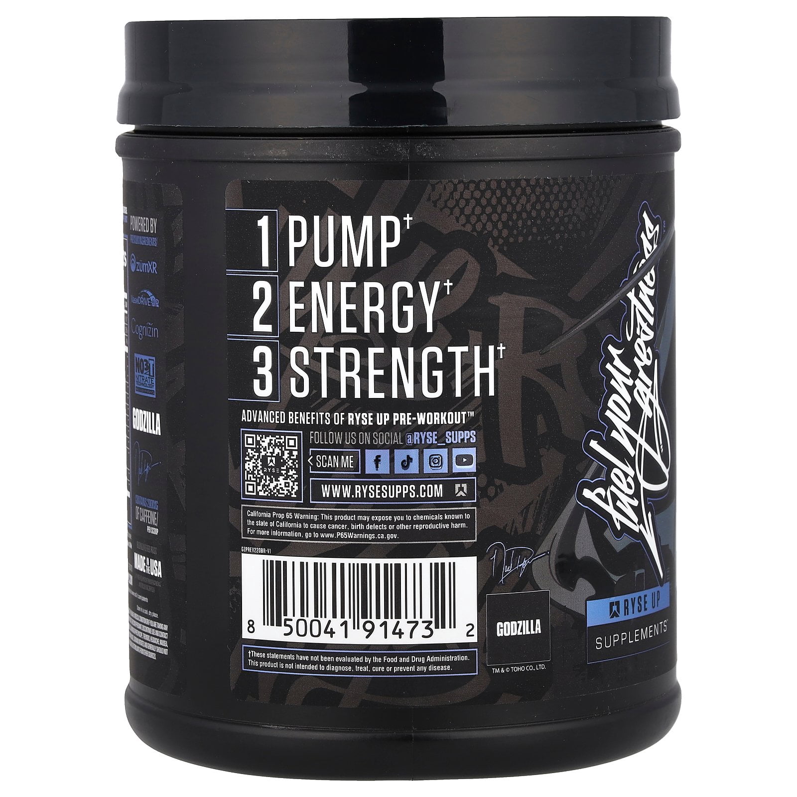 RYSE Godzilla X Noel Deyzel Pre Workout Powder - Blue Raspberry