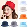 thumbnail image 3 of Lomubue Bucket Hat Wide Brim Sun Protection Casual Style Fisherman Sun Hat Outdoor Men Women Bucket Cap for Vacation, 3 of 8