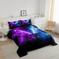 thumbnail image 6 of Erosebridal Futuristic Lightning Twin Comforter Sets, Neon Mystic Galaxy Bedding Set, 2 Pieces, 6 of 8