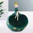 thumbnail image 2 of yuksok Fille Statues en Résine Figurines Sculptures Support d'Armoire Boîte de Rangement d'Entrée Vert, 2 of 7