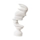 thumbnail image 3 of Figura sencilla de pensador silencioso, estatua artesanal de mesa con rostro humano. blanco, 3 of 9