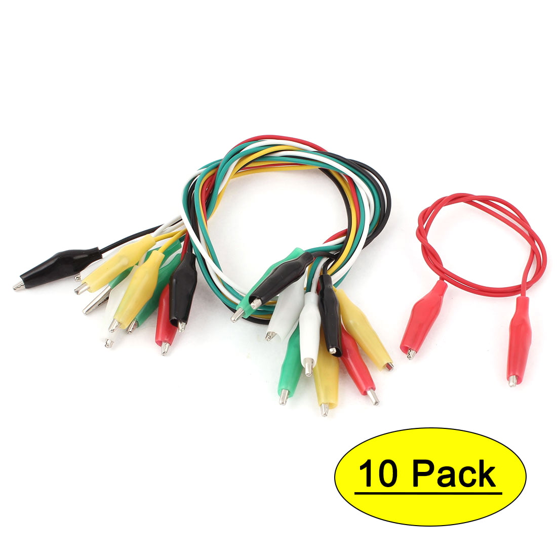 10pcs 50cm Double-ended Clips Crocodile Cable Alligator Jumper Wire Test Leads 