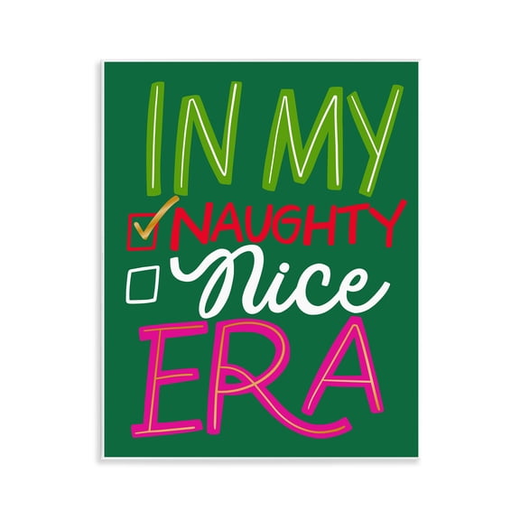 Stupell Industries Sassy Naughty or Nice Era Humor Painting Unframed Art Print Wall Art, 11 x 14