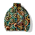 thumbnail image 2 of Chaqueta holgada de algodón de invierno para hombre, abrigo para hombre, estampado abstracto de monstruo tuerto, ropa para hombre, chaquetas, abrigos, 2 of 5