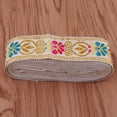 thumbnail image 3 of 7M (45mm/1.77inch) Jacquard Ribbon Woven Border Sew Ribbon Crafts Decor - White, 3 of 8