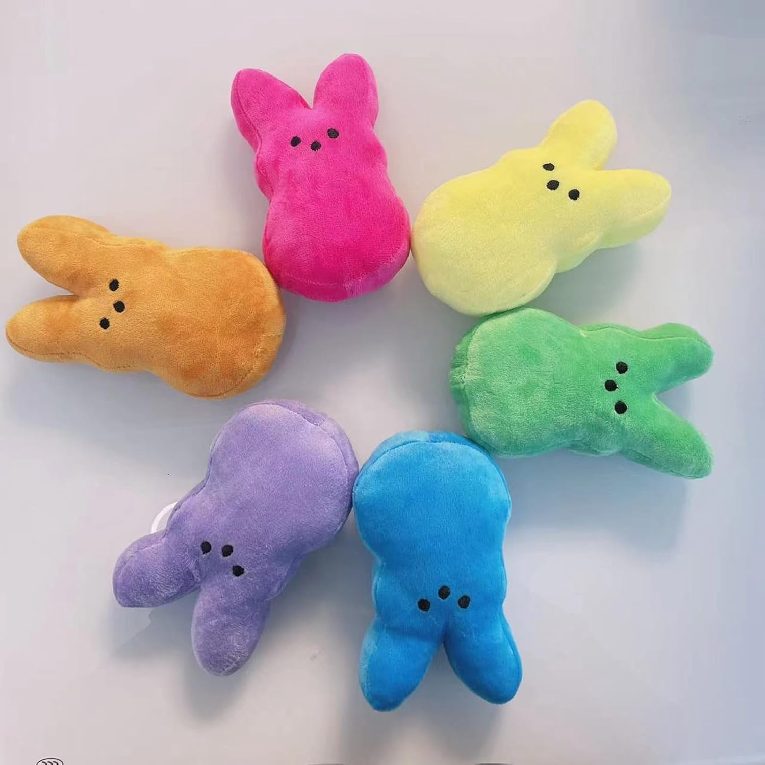 Guvpev Easter Bunny Peep 10" Plush Collectible, Soft & Huggable Bunny Stuffed Animal Easter Decorations Doll, Easter Basket Stuffers Gifts for Boys & Girls