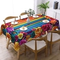 thumbnail image 6 of Yvsxxv 1 Piece Polyester Tablecloth, Colorful Striped And Floral Pattern Tablecloth, Mexican Style Tablecloth For Kitchen, 6 of 7