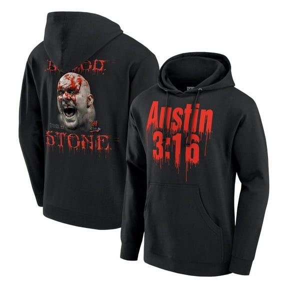 Men's Black "Stone Cold" Steve Austin Blood From A Stone Pullover Hoodie