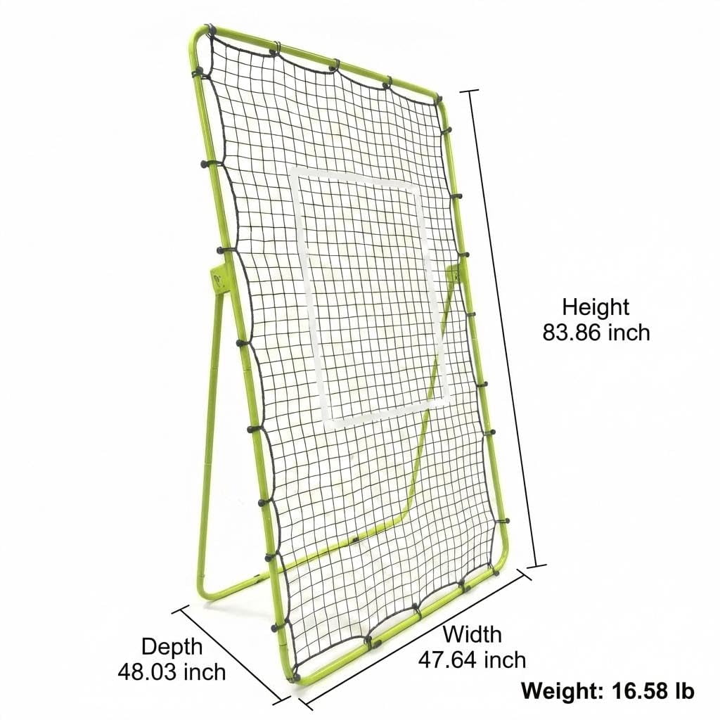 Adjustable Volleyball Rebounder Net 7x4 FT, High-Tension PE Netting, Portable Volleyball Training Equipment Practice with Angle Customization for Improving Volleying, Bumping, Spiking Skills