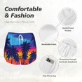 thumbnail image 4 of Susaid Beach with Palm Trees Print Women's High Waisted Running Shorts Quick Dry Athletic Gym Track Workout Shorts Zip Pocket-XX-Large, 4 of 7