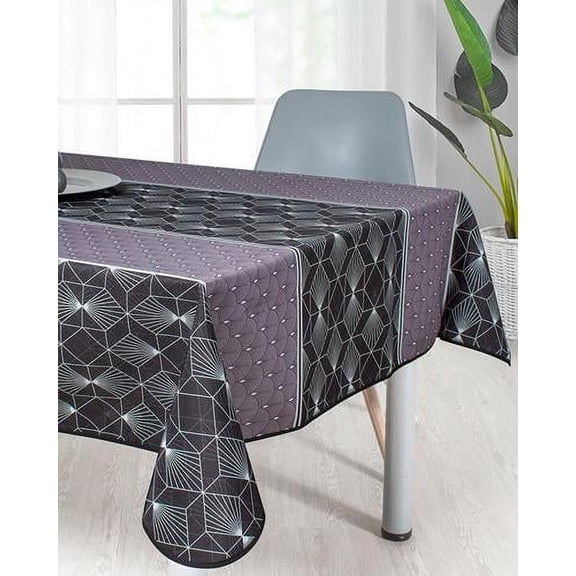 Black Elegancy 100% Polyester, Stain Resistant Tablecloth 118 x 59 inch