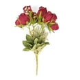 thumbnail image 6 of Efavormart 3 Pack | 13" Burgundy Real Touch Artificial Rose Bud Flower Bridal Bouquets, Silk Floral Bush Arrangements, 6 of 10