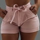 thumbnail image 3 of Pantalones cortos de mezclilla para mujer Pantalones cortos ajustados Pantalones calientes de cintura alta Elástico lavado, rosa, S Monstrate AP1049-13B, 3 of 7