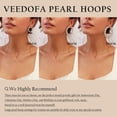 thumbnail image 5 of VEEDOFA Pearl Hoop Earrings for Women, 14K Gold Plated 925 Sterling Silver, 5mm Thick, 20/30mm, 5 of 7