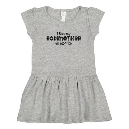 

Inktastic I Love My Godmother with Hearts Gift Toddler Girl Dress