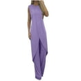thumbnail image 1 of Ladies Summer Fashion Casual Loose Round Neck Sleeveless Solid Wide Leg Linen Suit, 1 of 6