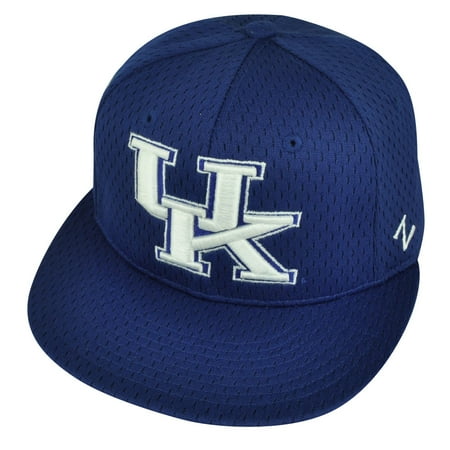 Kentucky Fitted Hat - NCAA Kentucky Wildcats Flat Bill Zephyr Blue Fitted Size 7 Hat Cap UK Mesh