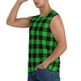 thumbnail image 3 of Haiem Men's Buffalo Plaid Green Black Print Tank Tops Summer Sleeveless Cut Off Workout T-Shirts Fitness Vest Athletic Undershirts-XX-Large, 3 of 8
