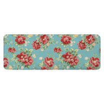 Pioneer Flower Floral Print Pattern Kitchen Rug Mat,Kitchen Runner Rugs Non Skid Washable,Decorative Kitchen Floor Mats for Kitchen,Sink,Laundry,17"x47.2"