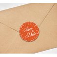 thumbnail image 3 of Darling Souvenir DIY Round 45 Pcs Orange Polka Dot Save The Date Wedding Stickers-1.6 Inches, 3 of 4