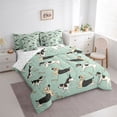 thumbnail image 3 of Feelyou Cartoon Dog Pug Twin Bedding Sets 7-Piece for Kids, Cute Dalmatian Lover Bedding Comforter Set, Funny Animal Reversible Sheet Sets, Lightweight Room Decor, 3 of 7