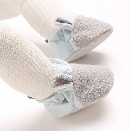 Baby Sweetie Newborn Baby Girls Boys Winter Shoes Warm Flats with Cute Ears Non-Skid Soft Sole Walking Shoes