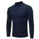 thumbnail image 5 of Blusa y camisas de cuello alto de manga larga para hombre, jersey de cuello alto simulado de color liso, camiseta de manga larga, camisa base de talla grande, blusa para hombre, 5 of 5
