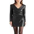 thumbnail image 4 of Steve Madden Womens Sandy Faux Leather Bodycon Mini Dress, 4 of 6