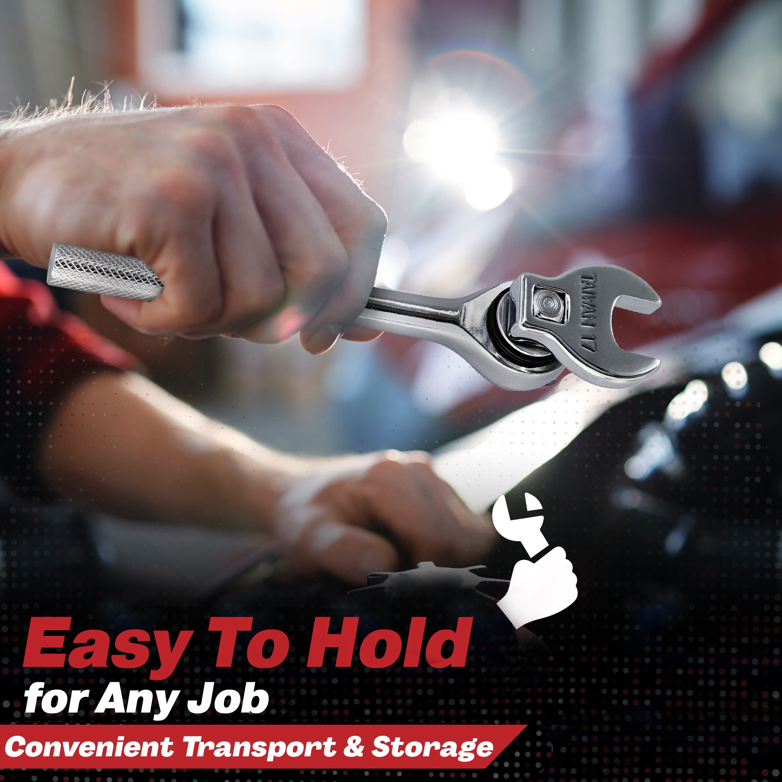 Crows Foot Wrench Set (Metric) Easily Access Hard-To-Reach Areas, Ideal for Tight Spaces, Great for Automotive Repair Work, Includes Sizes: From 10MM to 24MM, 10-Piece Kit With Clip-on Organizer