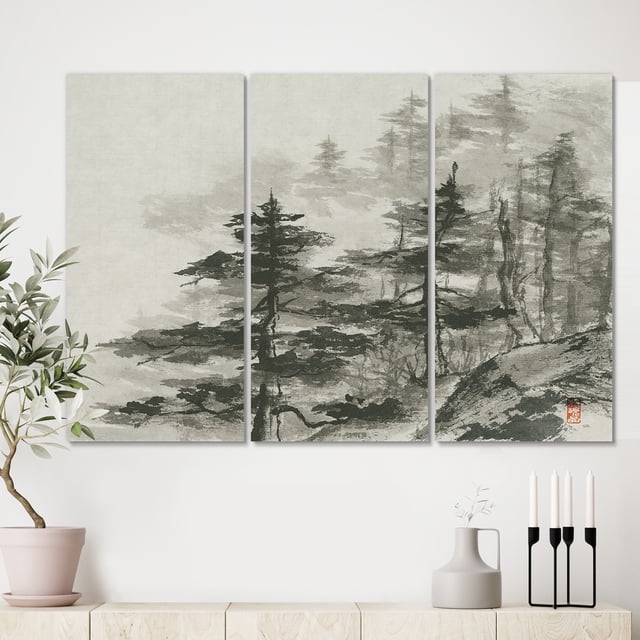 Designart - Asian Forest - Cabin & Lodge Gallery-wrapped Canvas