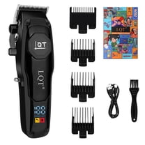 LQT Men's Hair Clipper, Professional Cordless Electric Hair Clipper Set with 4 Combs, Rechargeable Cordless Trimmer, Self-Cut Hair at Home Black