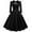 Black, variant on ICHUANYI Women's Solid Color Long Sleeve V Neck Rosette Backless Retro High Waist Makings Dress Spring Summer Clothing