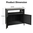 thumbnail image 2 of GloryStar Patio Rattan Storage Cabinet, Outdoor Bar Table with Waterproof Design, Open Shelf, and 2-Door Wicker Sideboard, 2 of 7