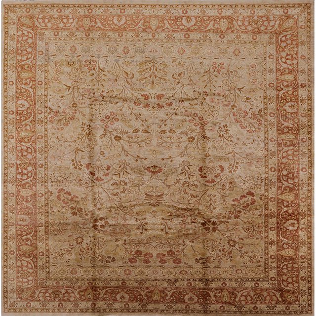 Ahgly Company Tapis d'Intérieur Lavable en Machine Carré Industriel Moderne Acajou Brun, 3 Pieds Carré